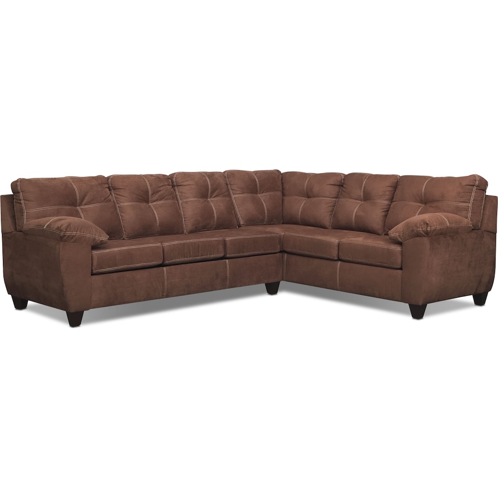 ricardo coffee dark brown  pc sectional   