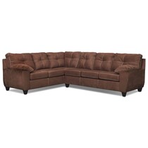 ricardo coffee dark brown  pc sectional   