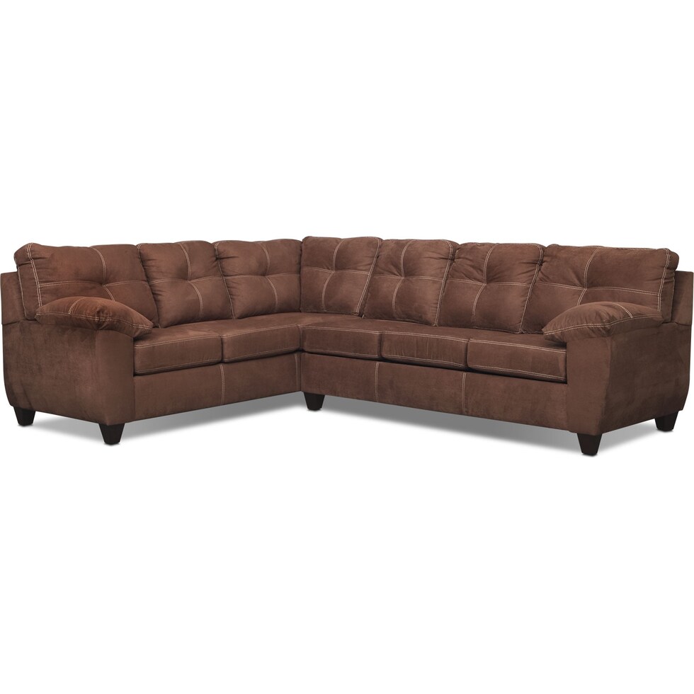 ricardo coffee dark brown  pc sectional   