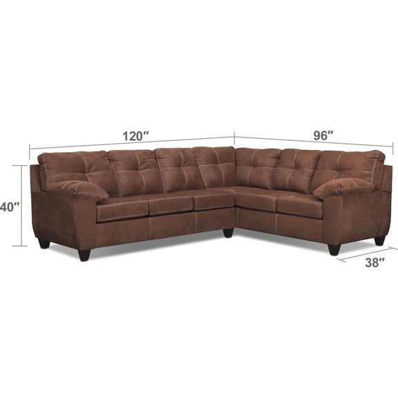 Living Room Furniture - Ricardo 2-Piece Sleeper Sectional