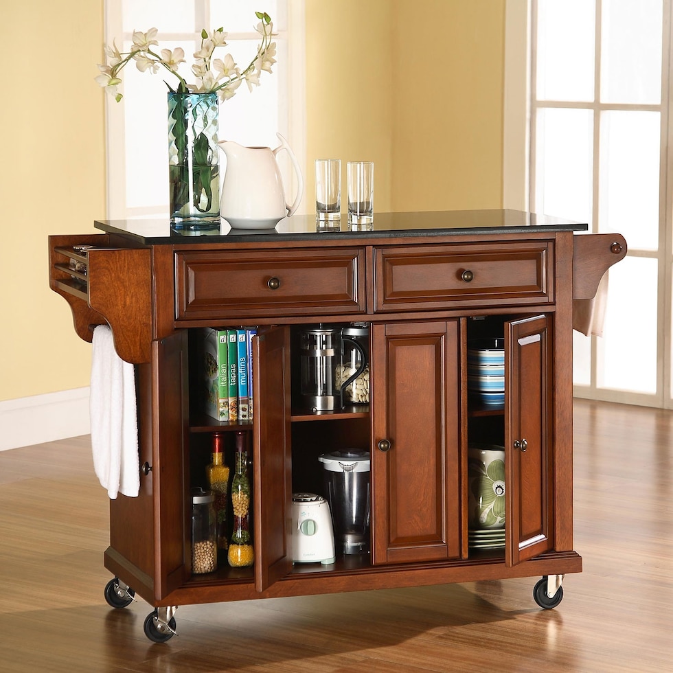 richmond dark brown kitchen cart   