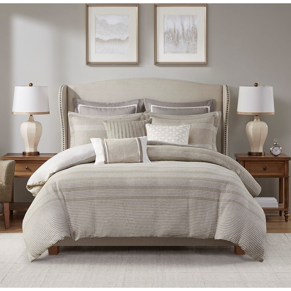 rico light brown full queen bedding set   