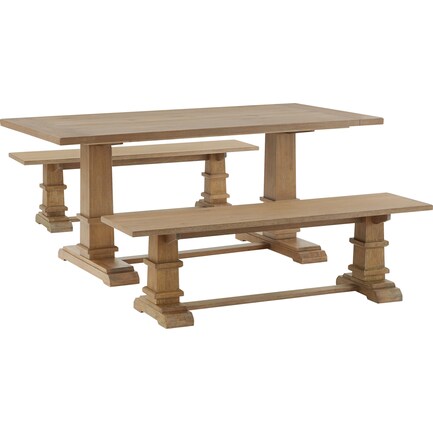 Ridgeline Dining Table and 2 Benches