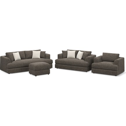 Ridley Sofa, Loveseat, Chair, and Ottoman Set