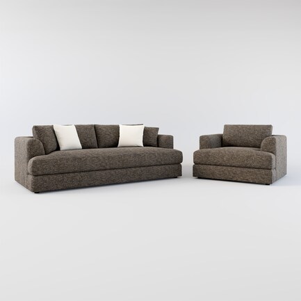 Ridley Hybrid Comfort Sofa and Chair Set - M Ivory