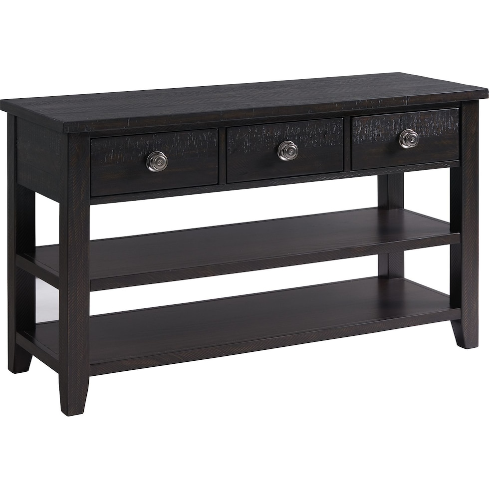 riele dark brown console table   