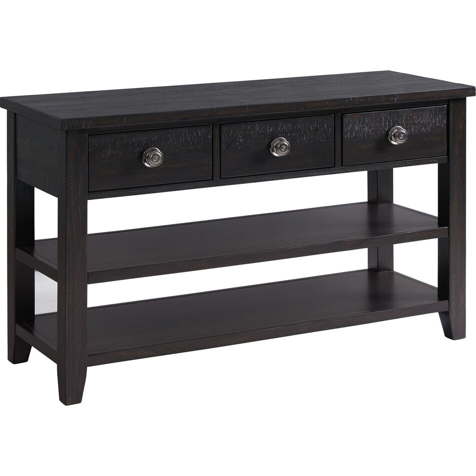 riele dark brown sofa table   