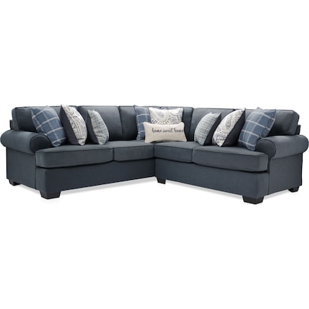 Riley 2-Piece Small Sectional - Indigo