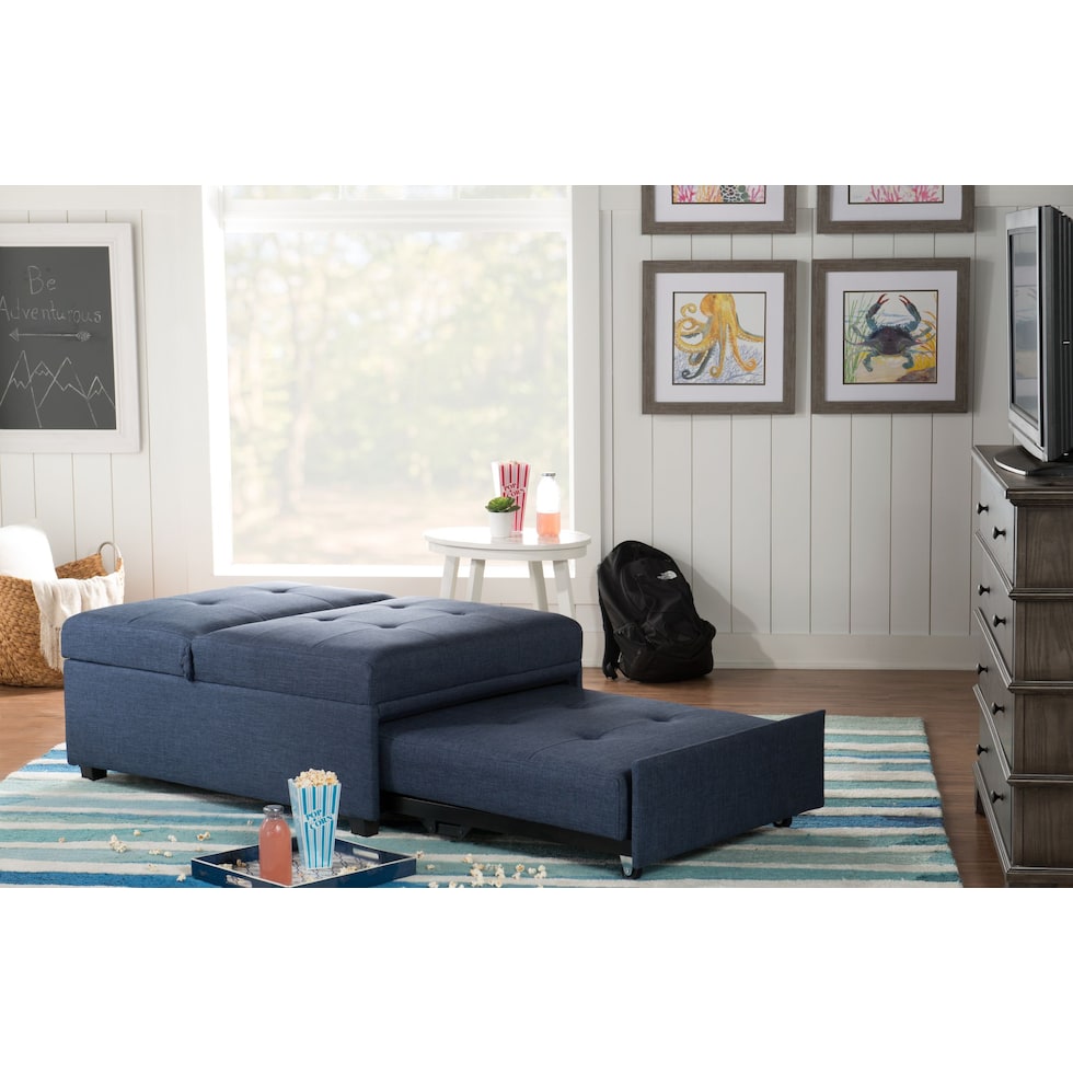 riley blue convertible chair   