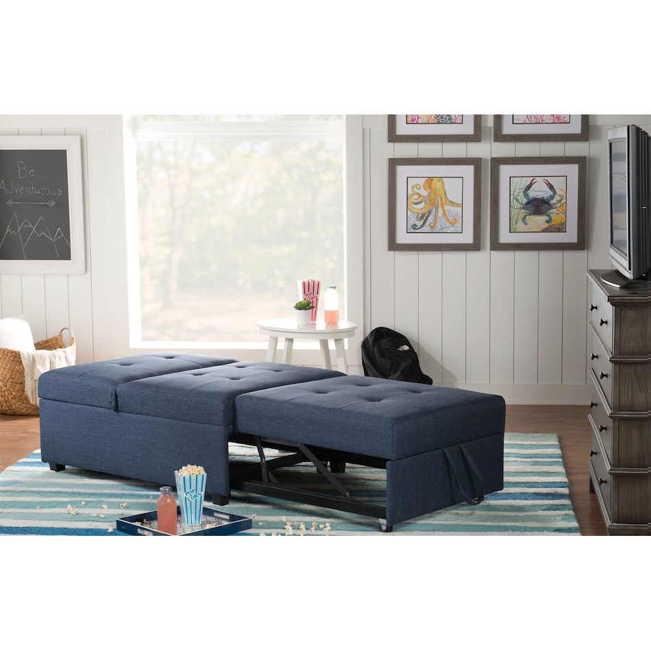 riley blue convertible chair   