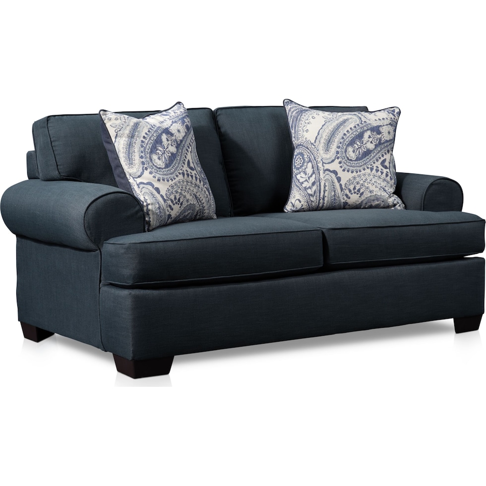 riley blue loveseat   