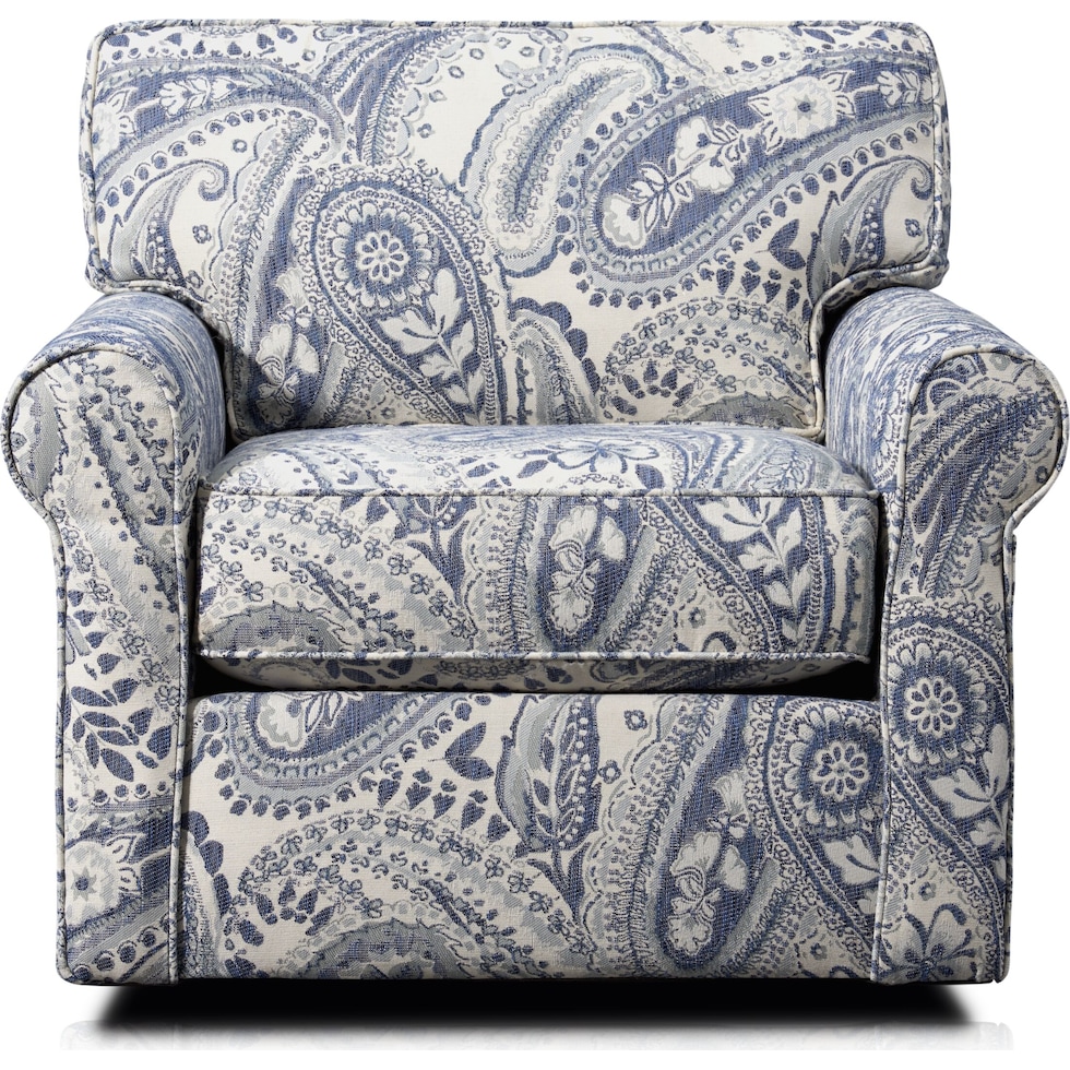 riley blue swivel chair   