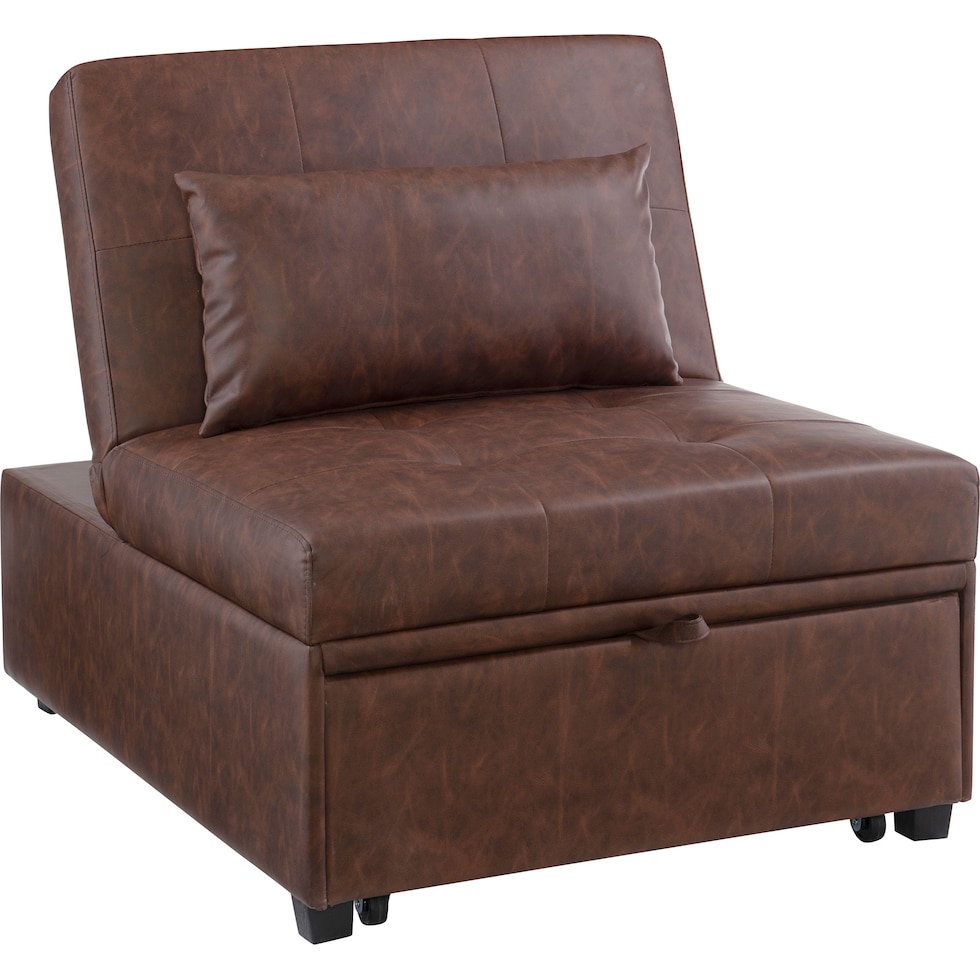 riley dark brown convertible chair   