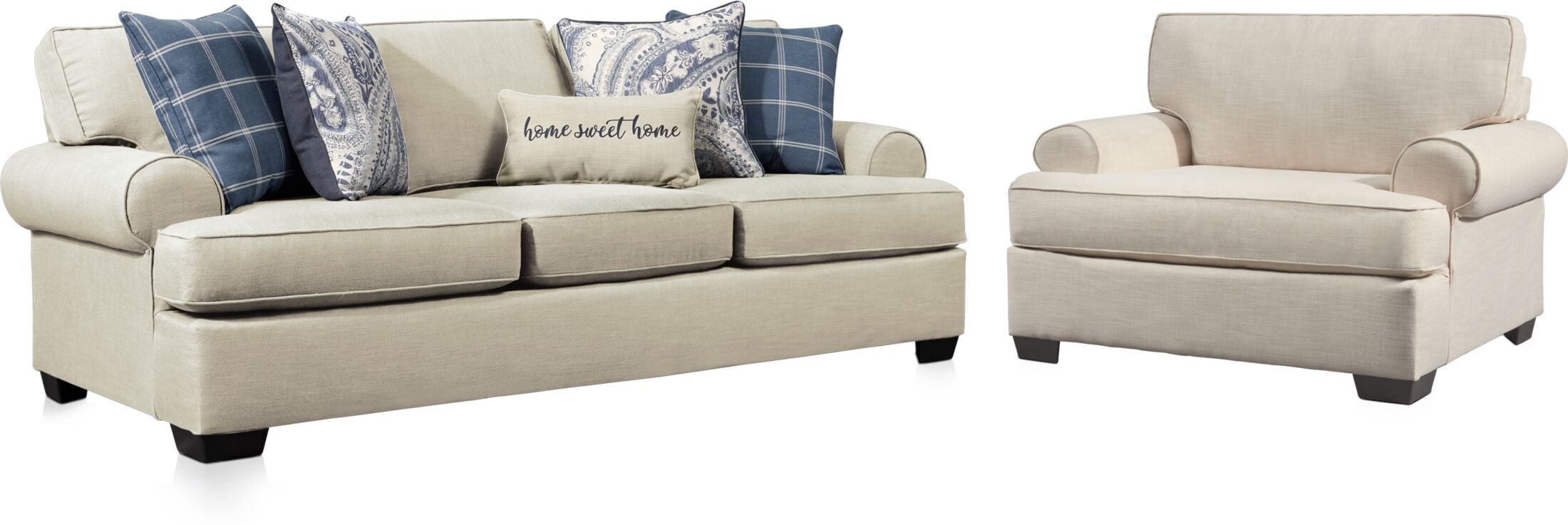 Riley Sofa and Chair Set Linen Value City Furniture