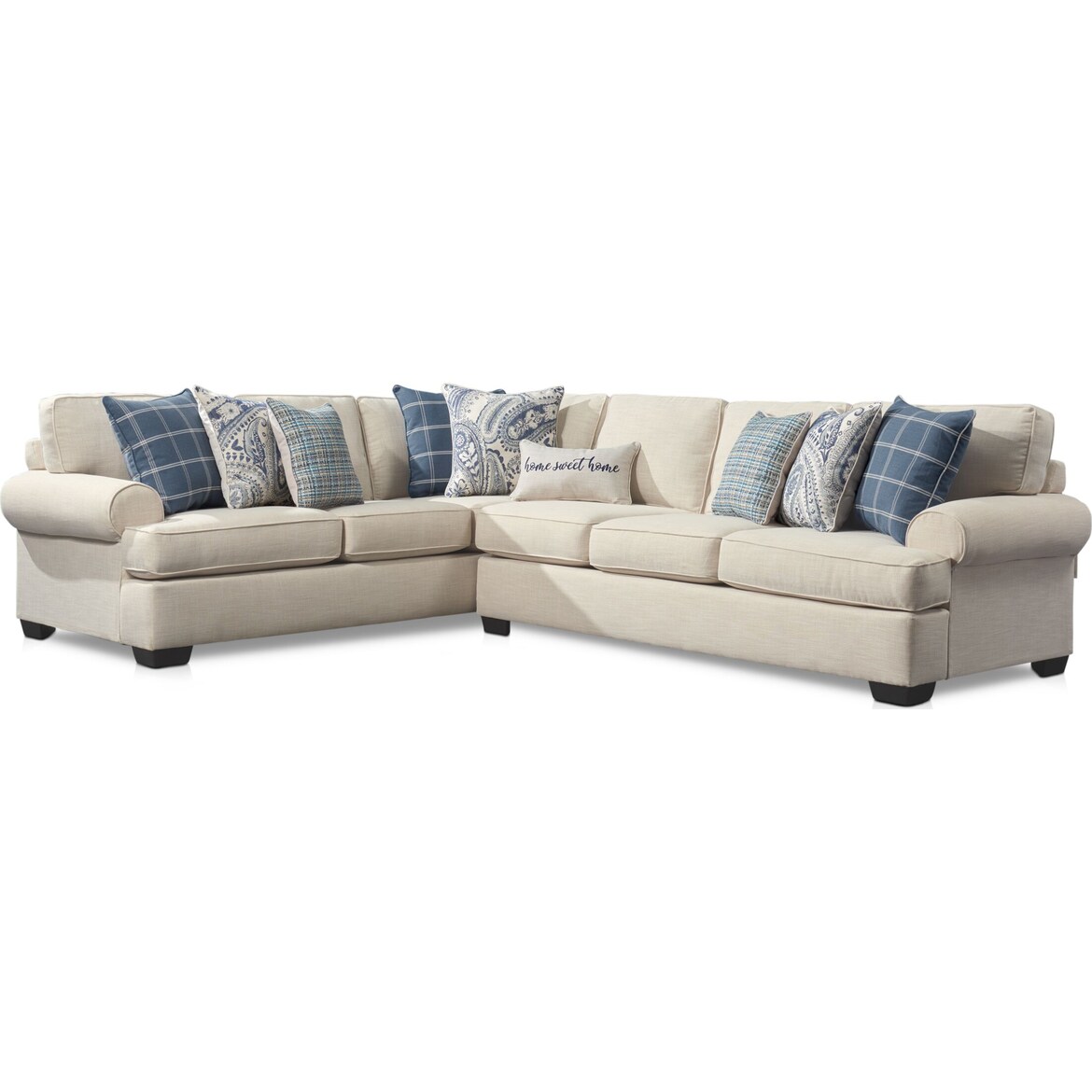 Riley 2-Piece Large Sectional - Linen | Value City Furniture and Mattresses