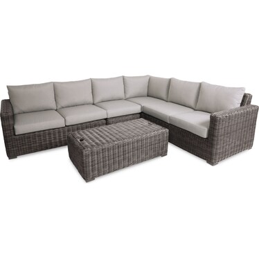 Riverside 4-Piece Outdoor Sectional and Coffee Table Set