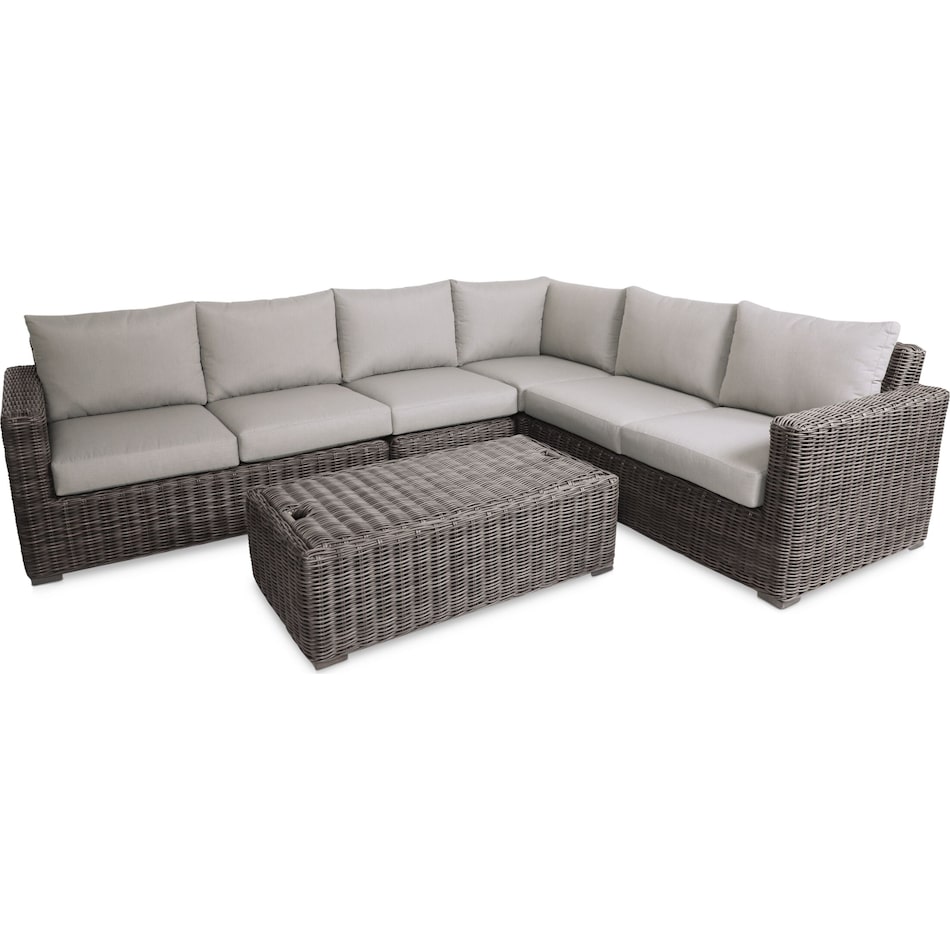 Riverside 4-Piece Outdoor Sectional and Coffee Table Set | Value City ...