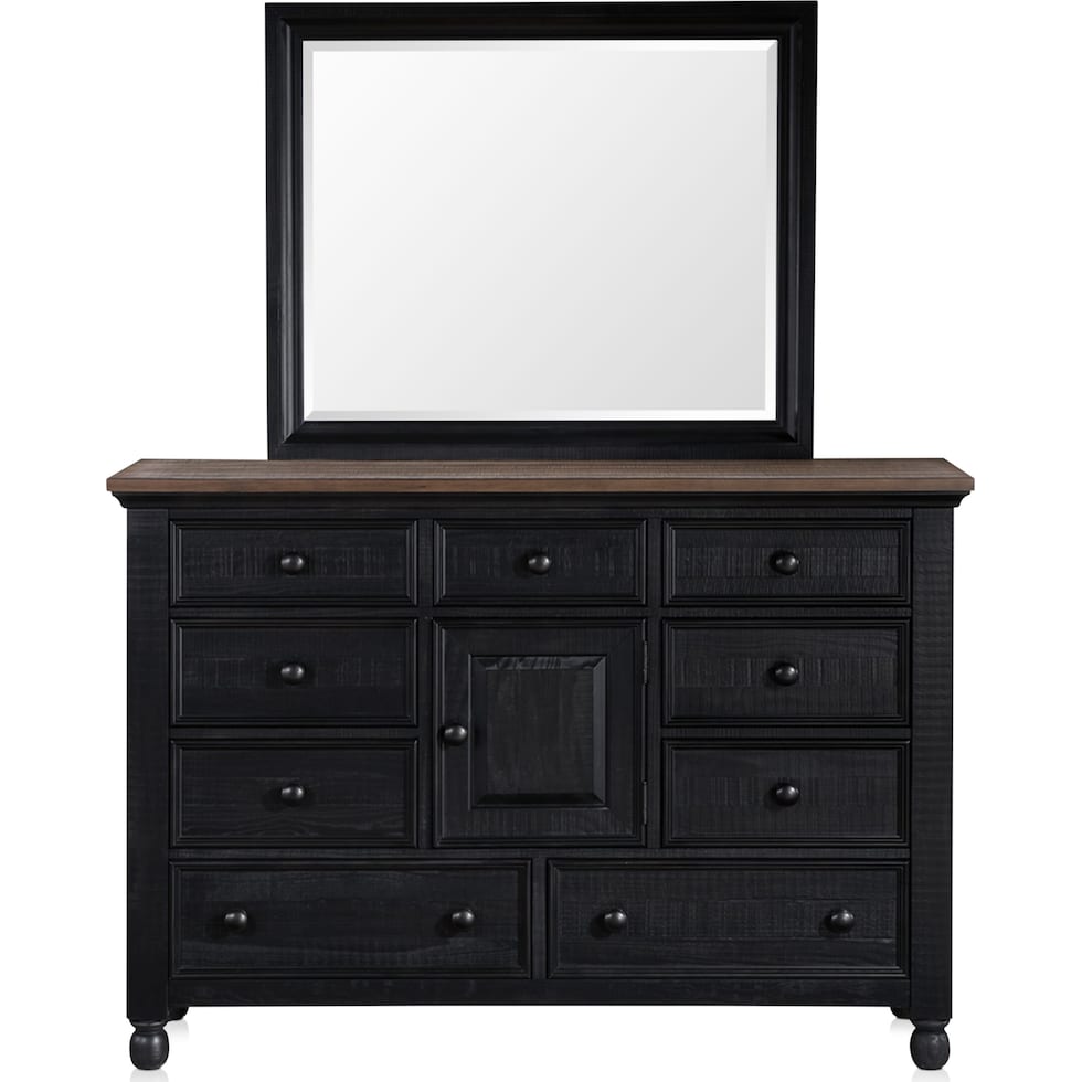 riverview black dresser and mirror   