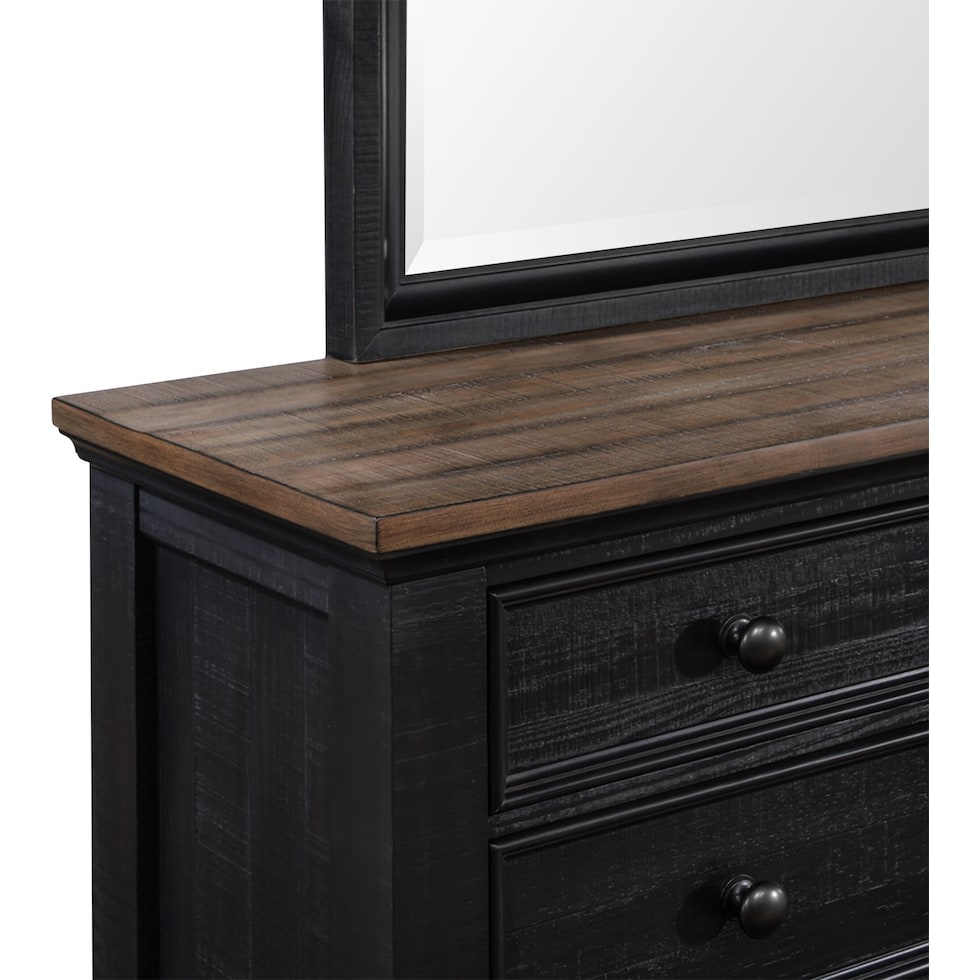 riverview black dresser and mirror   