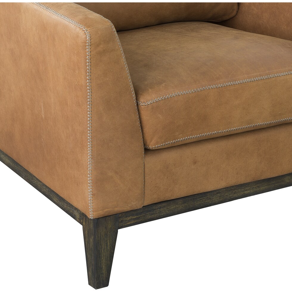 riveter light brown accent chair   