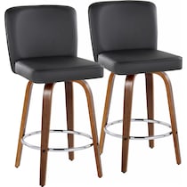 robby black vegan leather counter height stool   