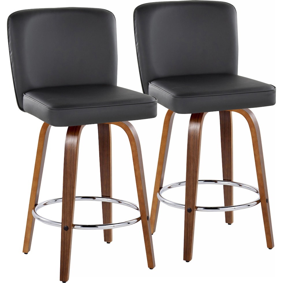 robby black vegan leather counter height stool   