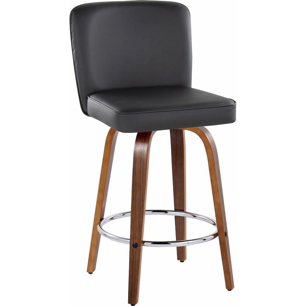 robby black vegan leather counter height stool   