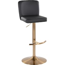 robby black vegan leather gold bar stool   