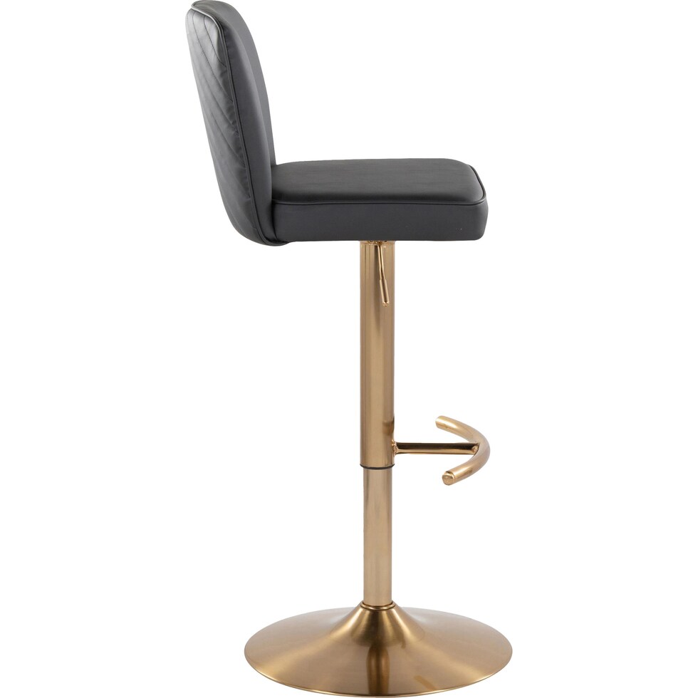 robby black vegan leather gold bar stool   
