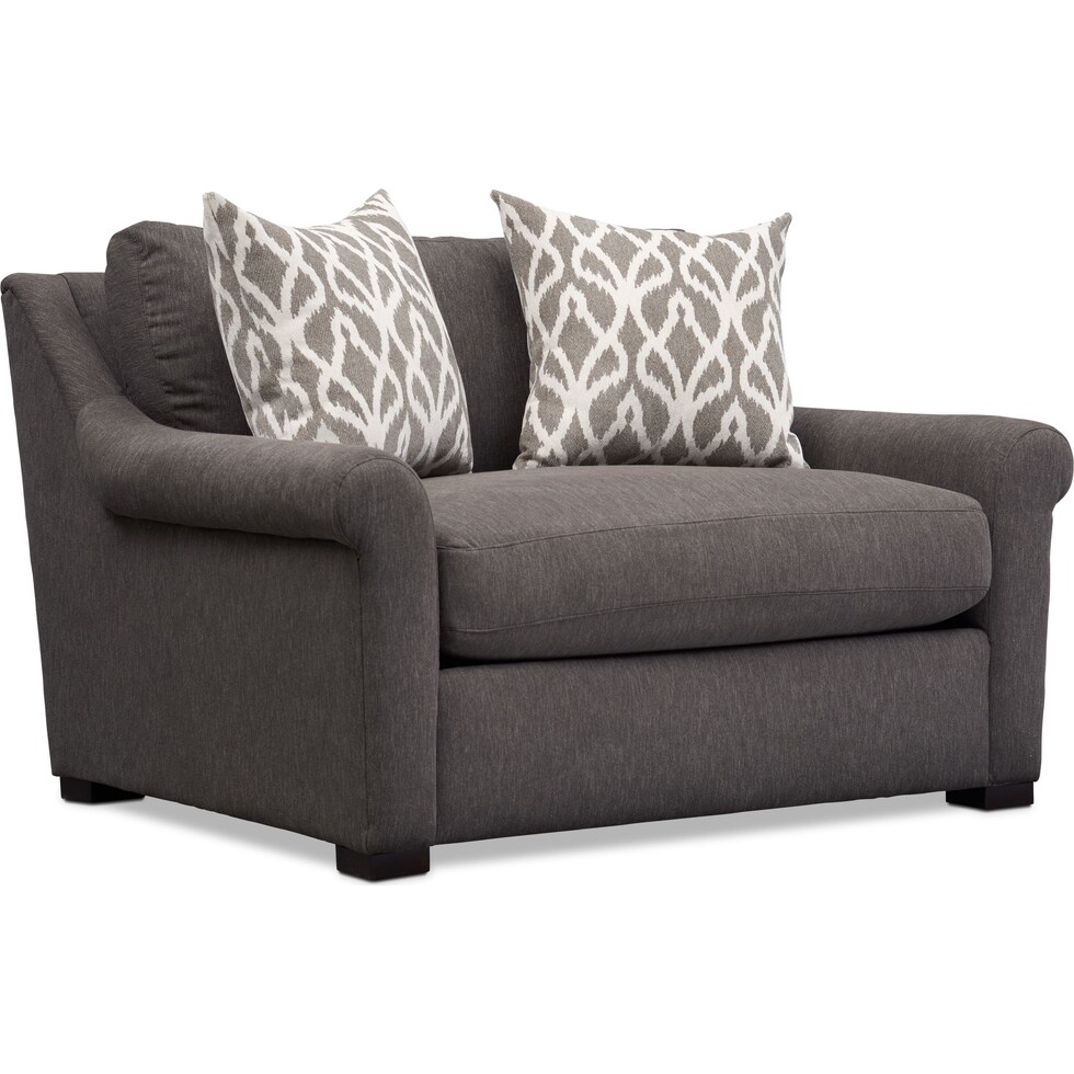 robertson dark brown chair and a half   