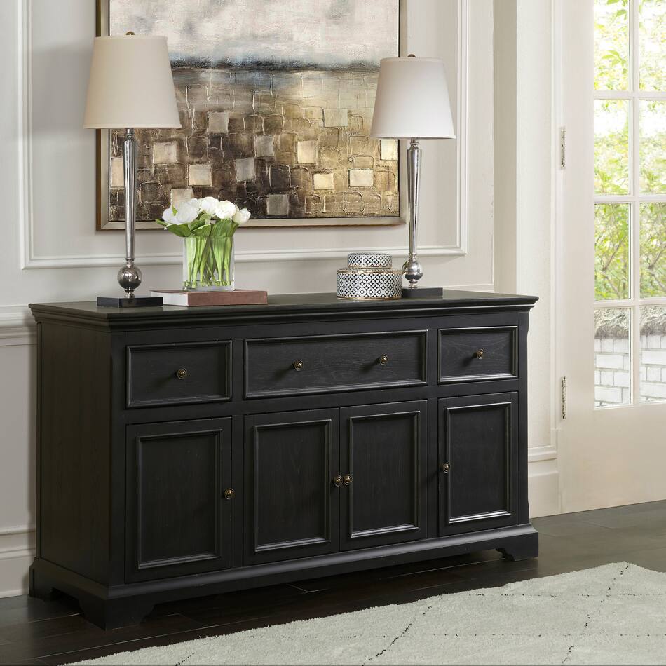 Rocco Sideboard Black Value City Furniture