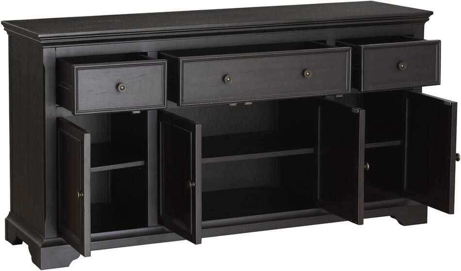 Rocco Sideboard Black Value City Furniture