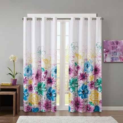 Rochelle 84" Blackout Curtain Panel - Blue