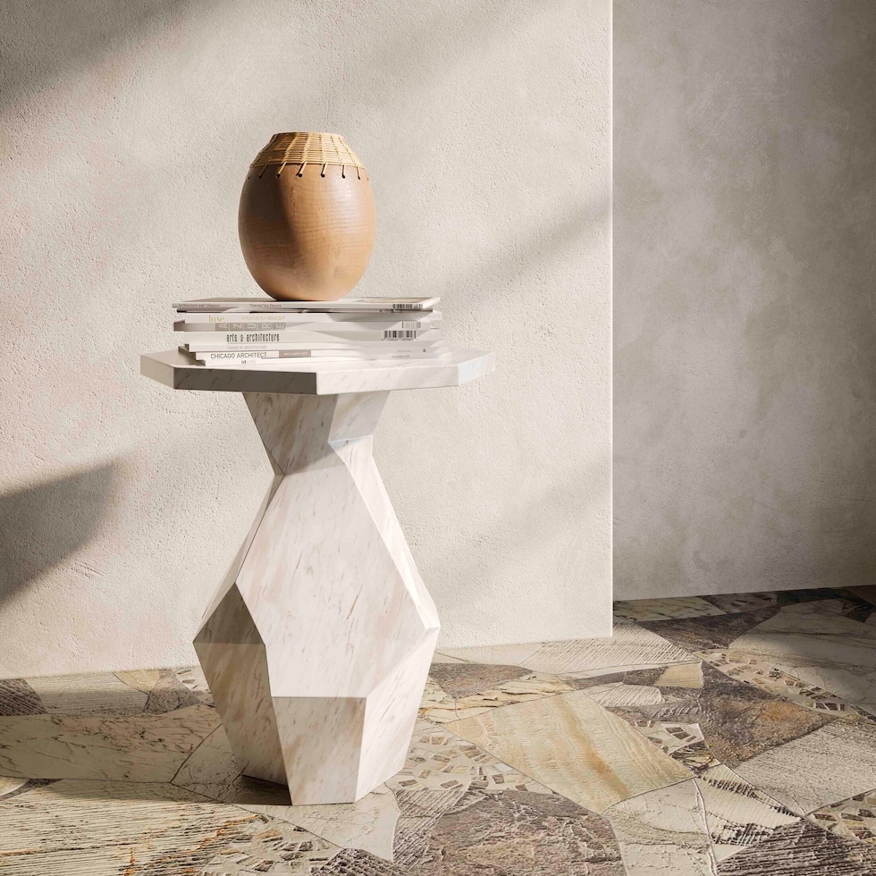 rockport white side table   