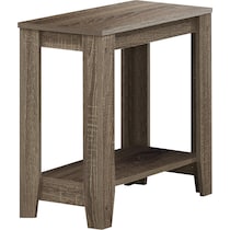 roger light brown end table   