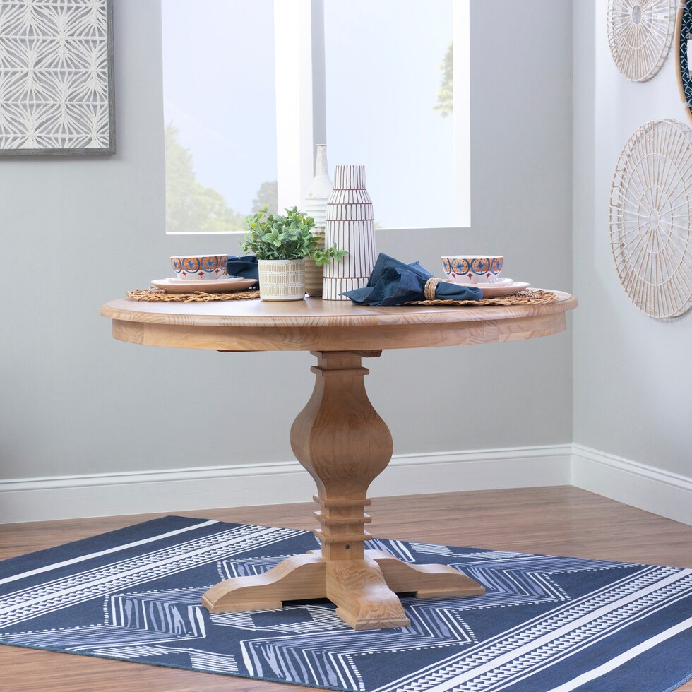 roland light brown dining table   