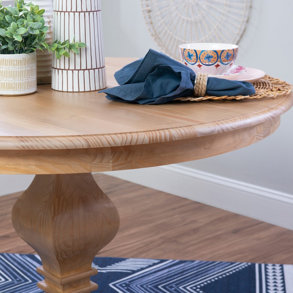 roland light brown dining table   