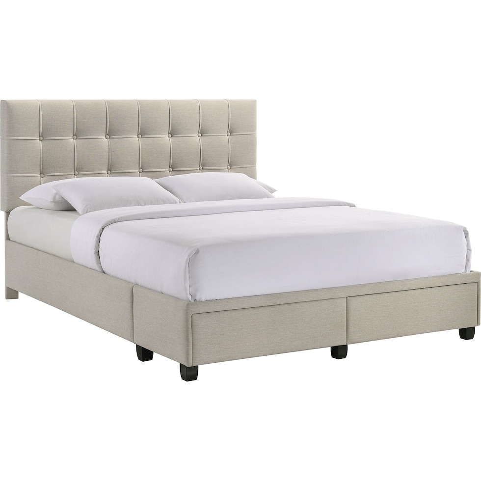 romy white queen bed   