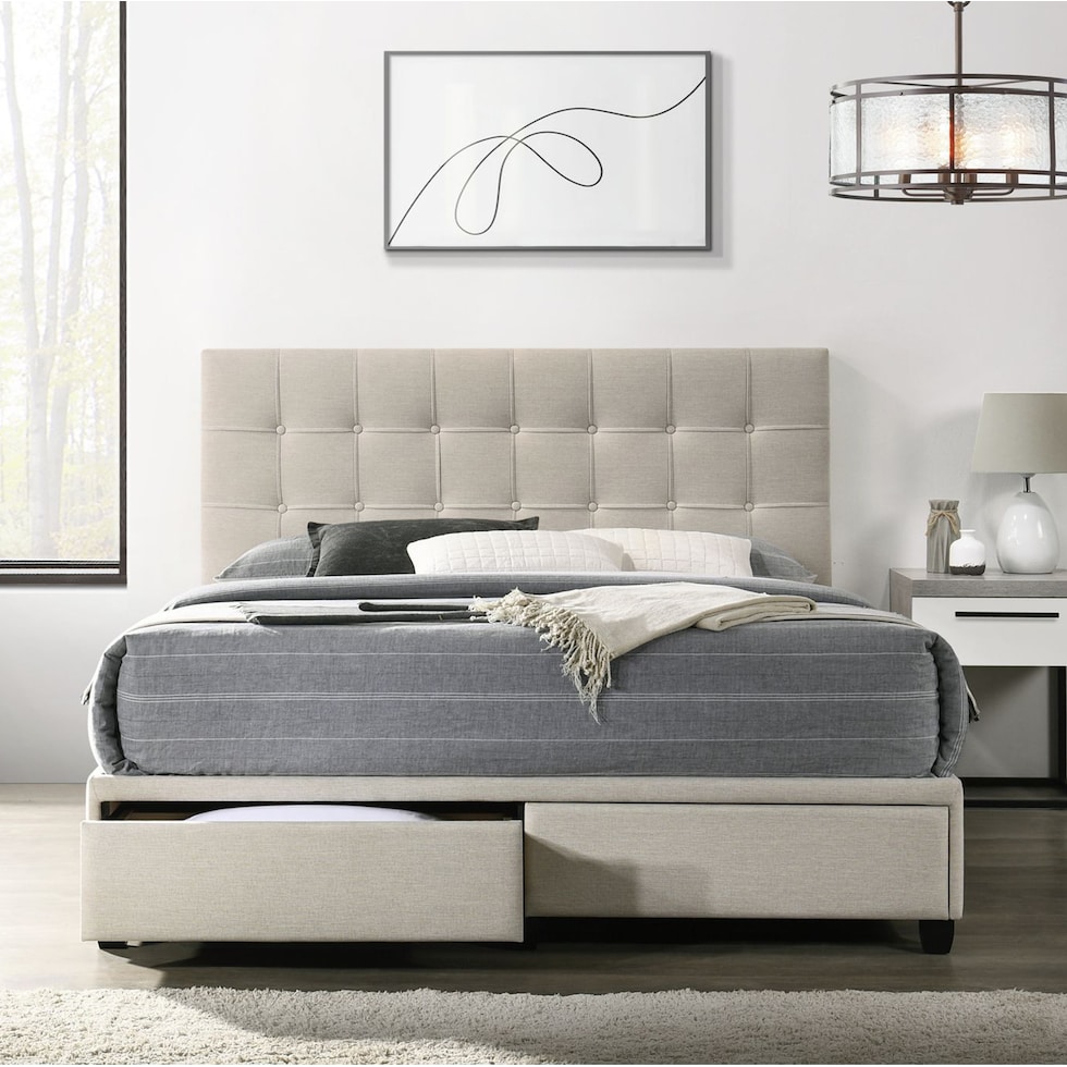 romy white queen bed   