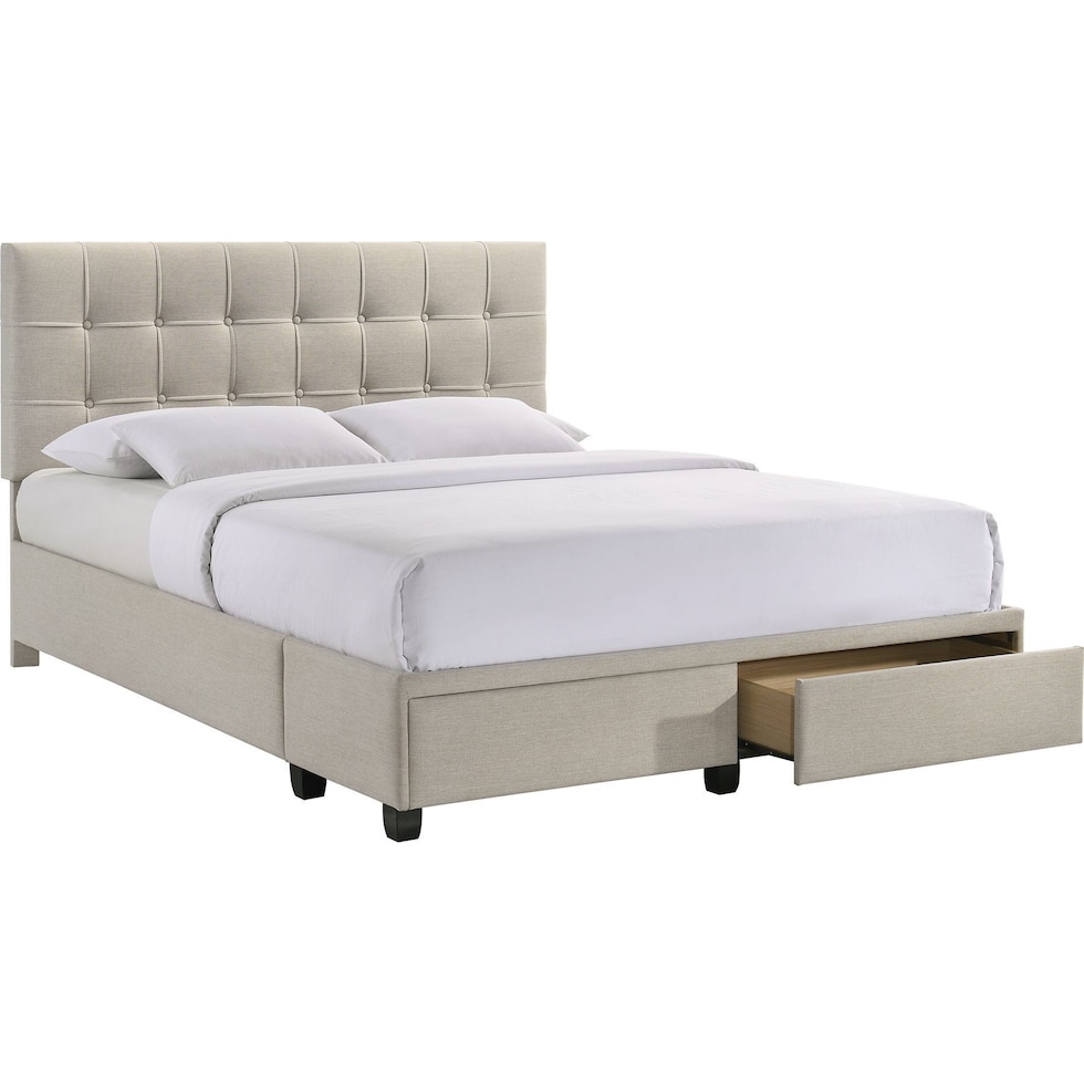 romy white queen bed   