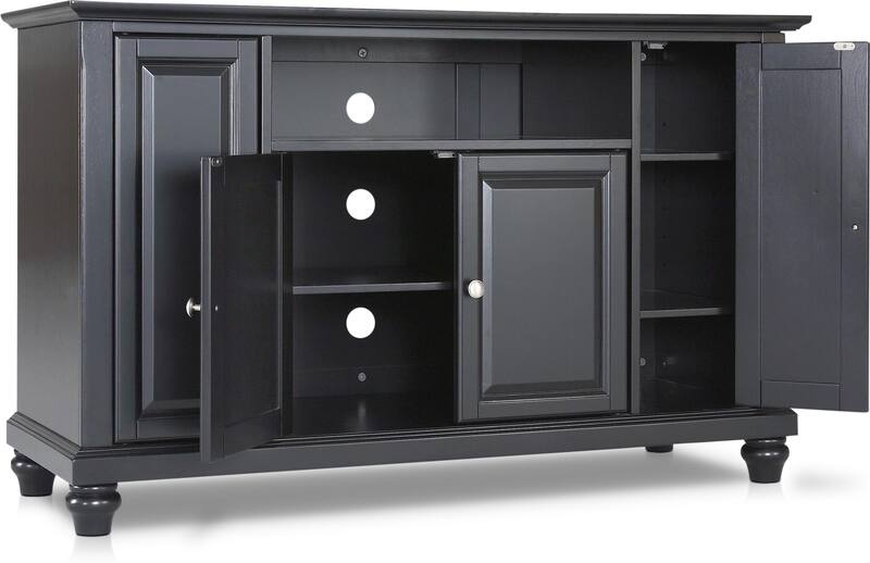 Ronald 48” TV Stand Black Value City Furniture