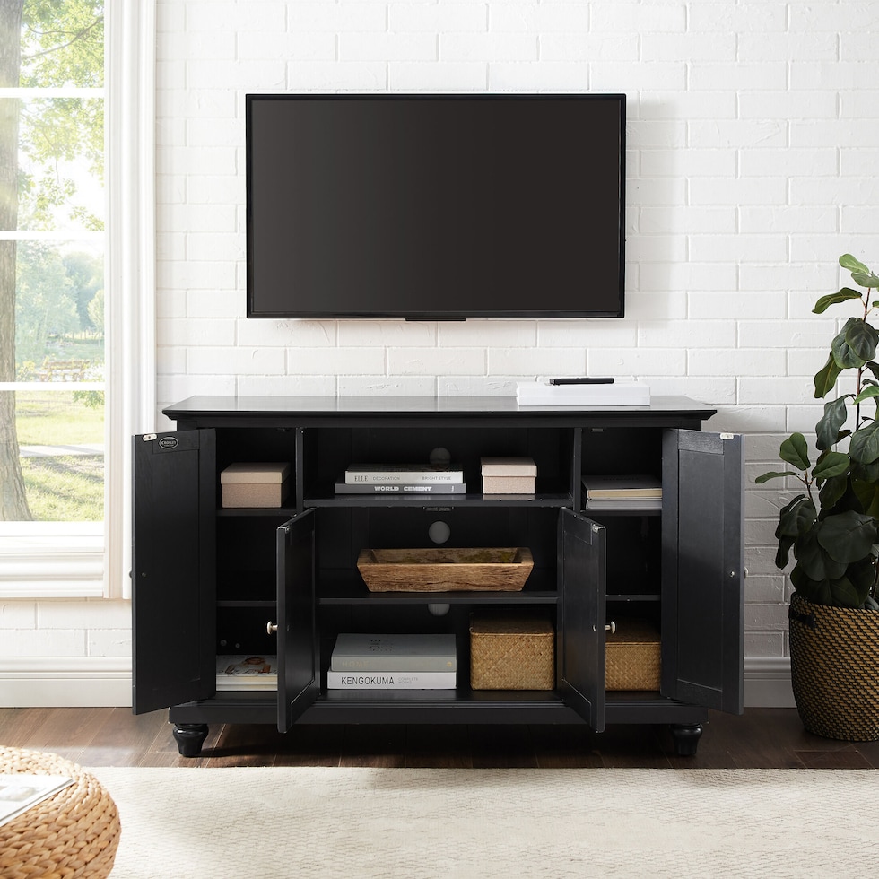 ronald black tv stand   