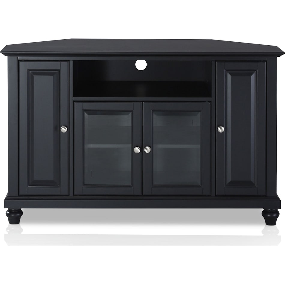 Ronald 48” Corner TV Stand Black Value City Furniture