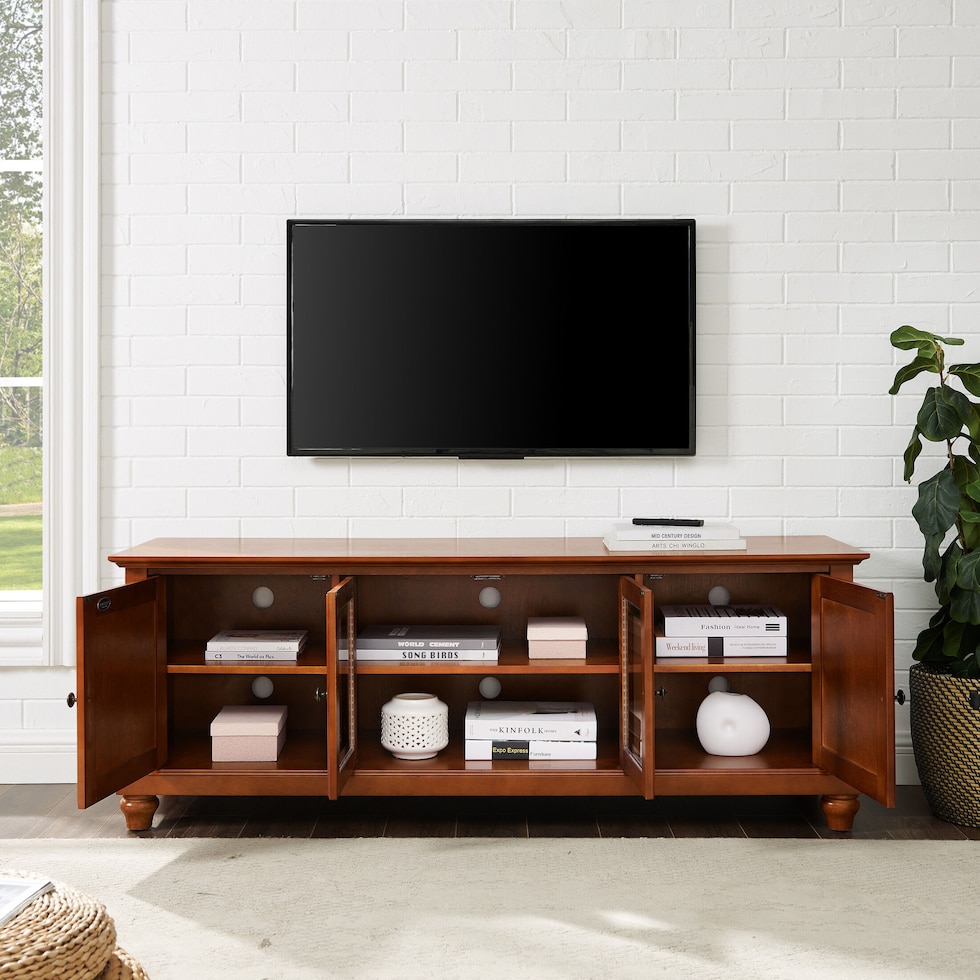 ronald dark brown tv stand   