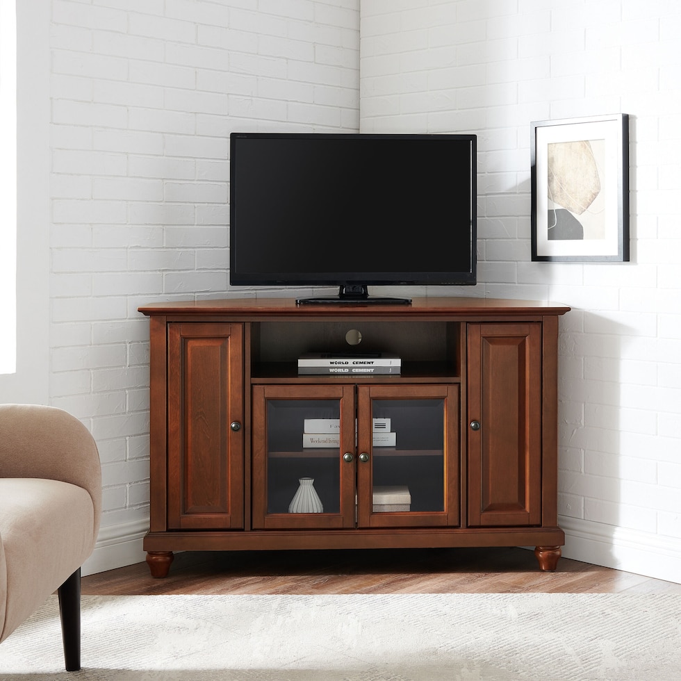 ronald dark brown tv stand   