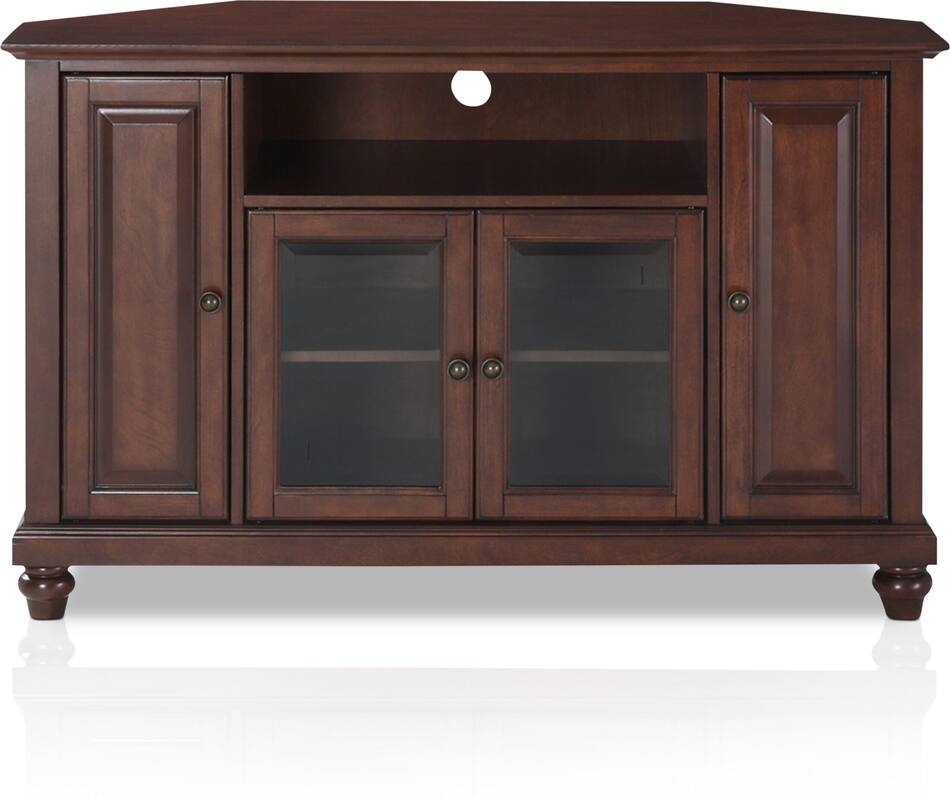 Ronald 48” Corner TV Stand Mahogany Value City Furniture