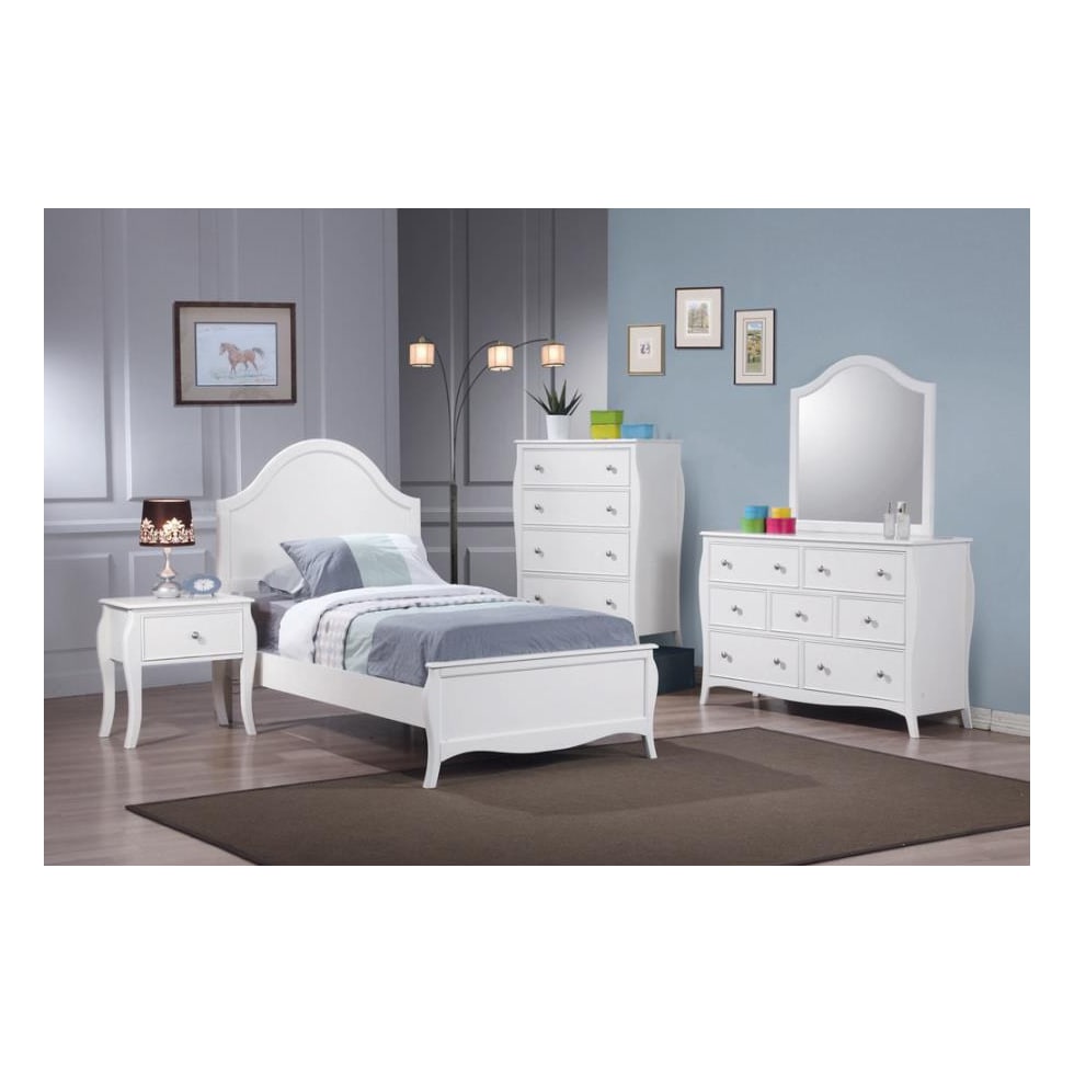 ronya white twin bed   