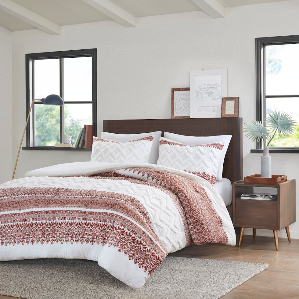 rosalee light brown full queen bedding set   