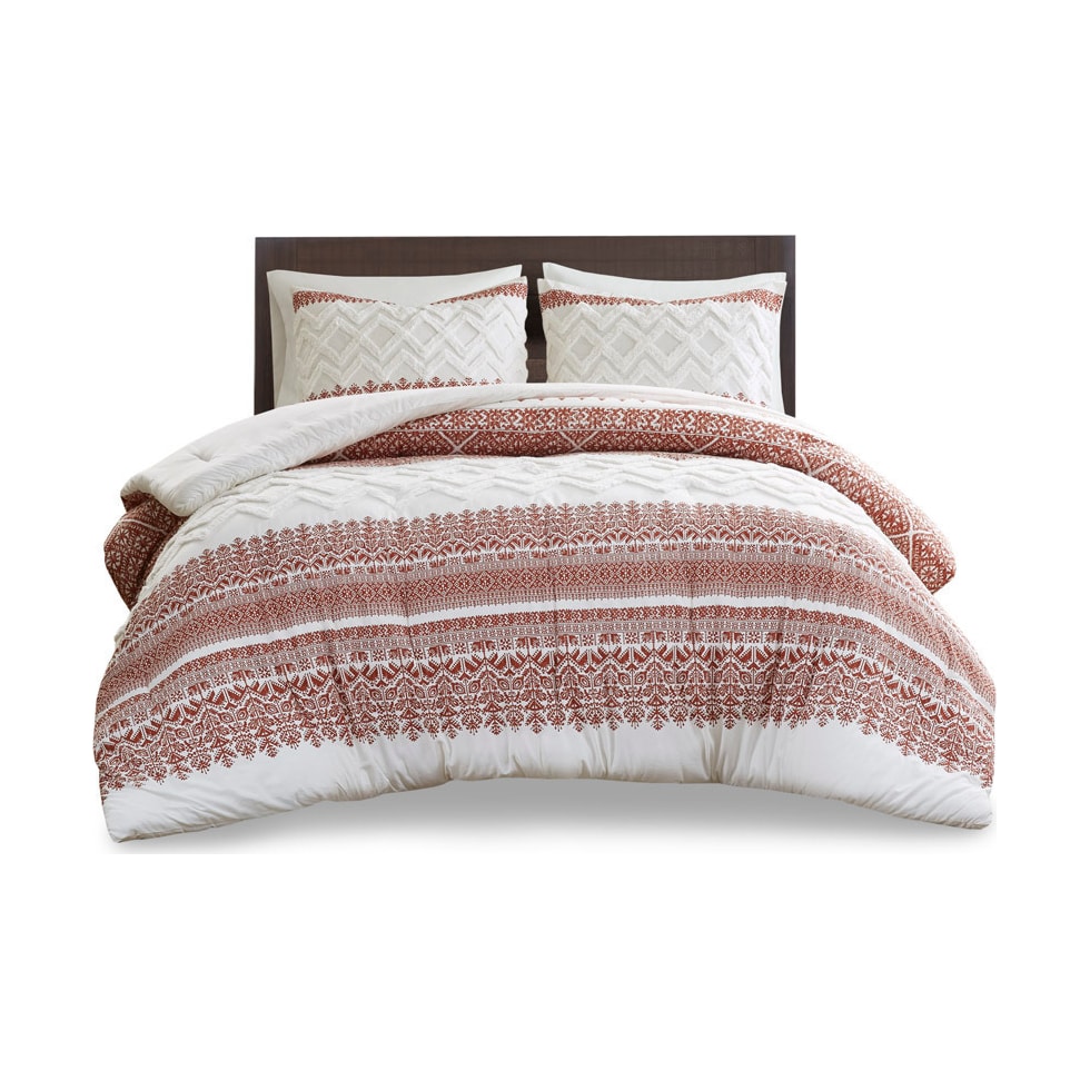 rosalee light brown full queen bedding set   