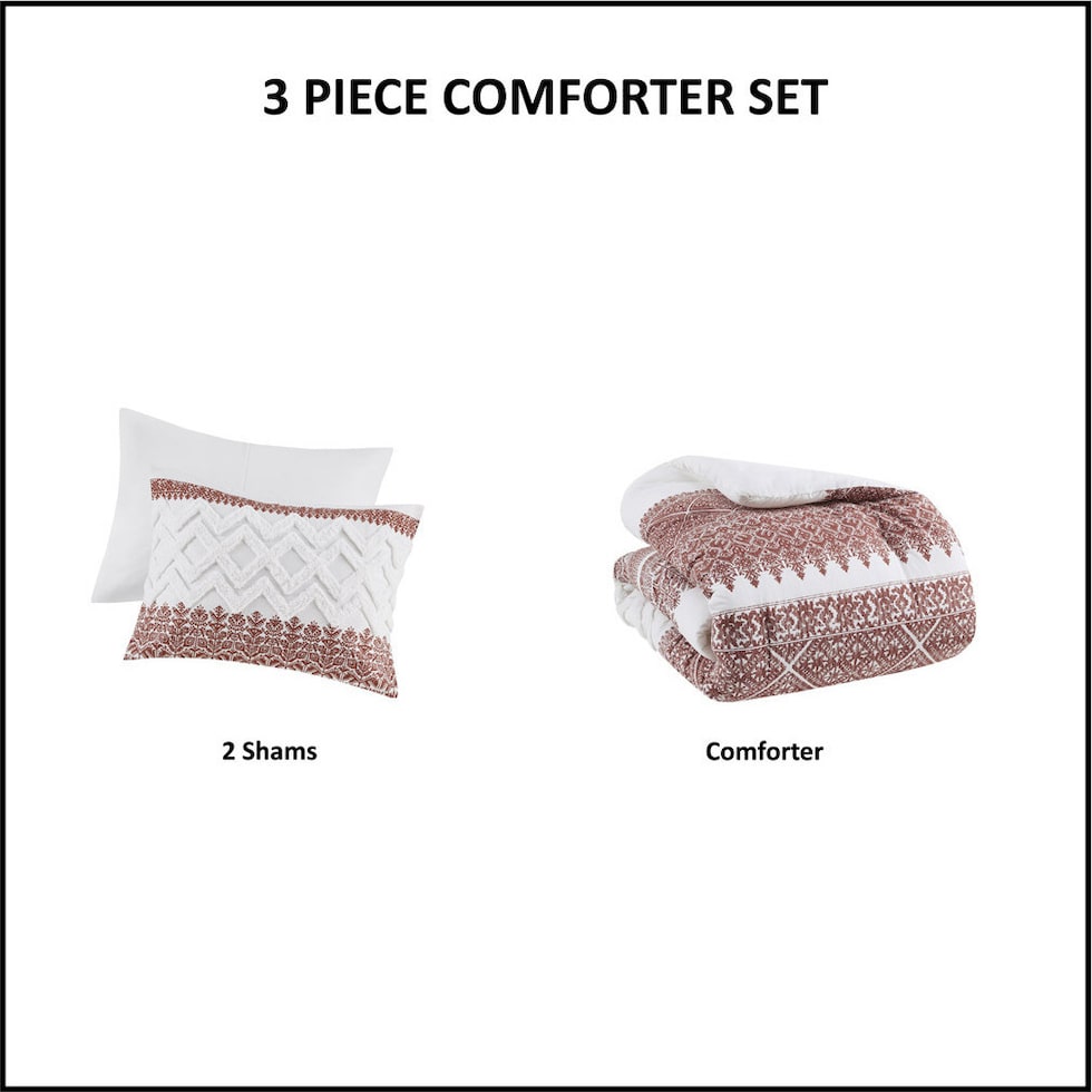 rosalee light brown king california king bedding set   